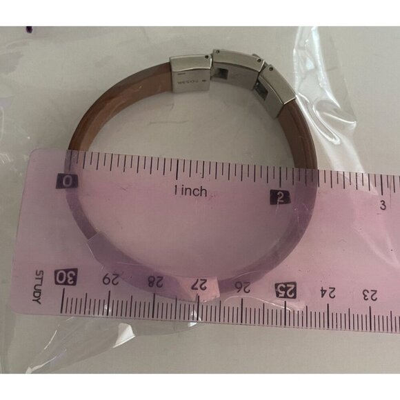 Fossil Love Always and Forever Brown Leather Bangle Bracelet Friendship College - Picture 8 of 8